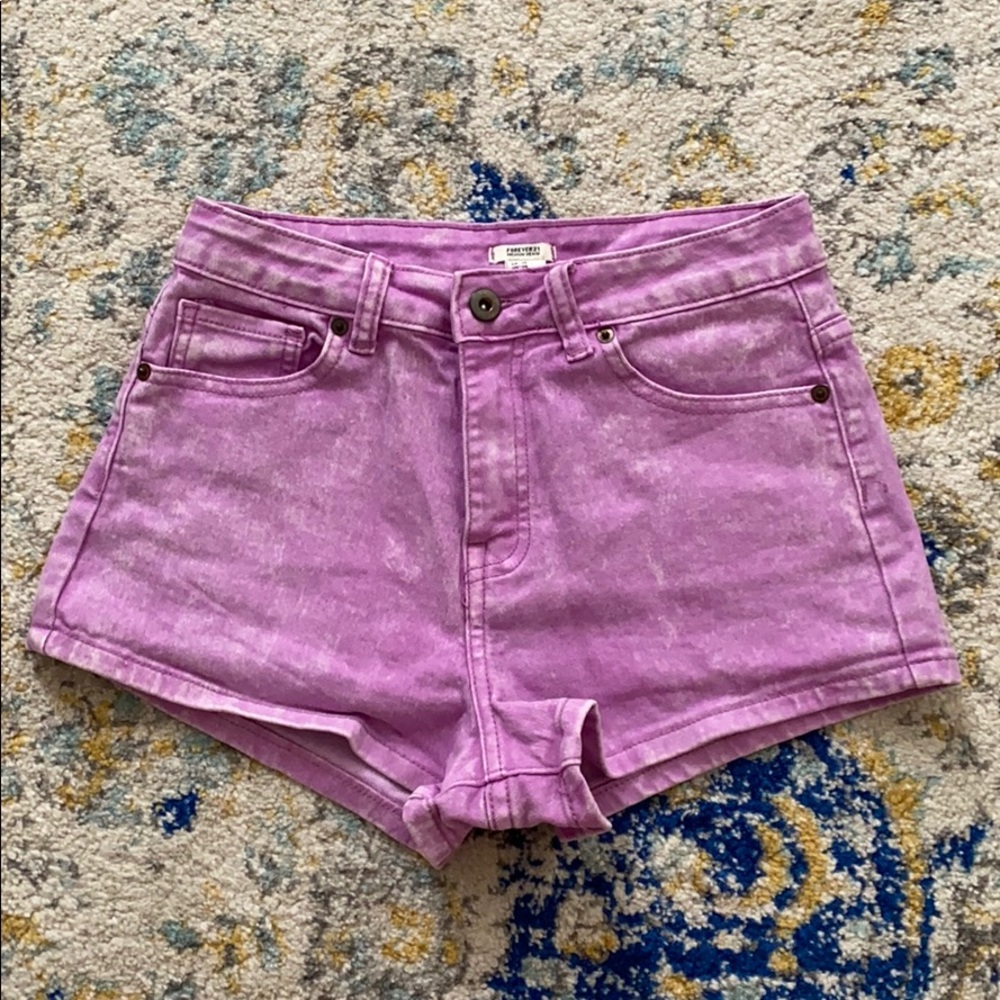 Light Purple Tie Dye Shorts - Great for Festivals!